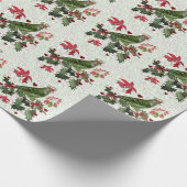 King Bird % Poinsettias Cadeaupapier (Hoek)