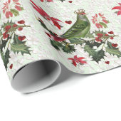 King Bird % Poinsettias Cadeaupapier (Rol Hoek)