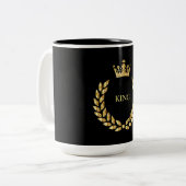 King Black and Gold and Crown Two-Tone Coffee Mok (Voorkant links)