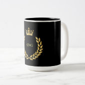 King Black and Gold and Crown Two-Tone Coffee Mok (Voorkant rechts)