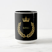 King Black and Gold and Crown Two-Tone Coffee Mok (Center)