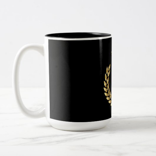 King Black and Gold and Crown Two-Tone Coffee Mok (Links)