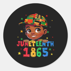 King Black Boy Juneteenth 1865 Voorouders Melanin Ronde Sticker