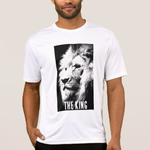 King Black & White Lion Mannen Sport-Tek concurren T-shirt