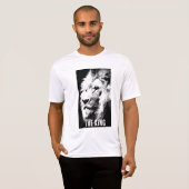 King Black & White Lion Mannen Sport-Tek concurren T-shirt (Voorkant volledig)
