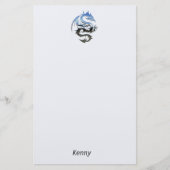 King Blue en Silver Dragon Stationery Briefpapier (Voorkant)
