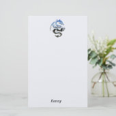King Blue en Silver Dragon Stationery Briefpapier (Staand voorkant)