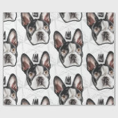 King Boston Terrier Pattern Cadeaupapier (Vlak)
