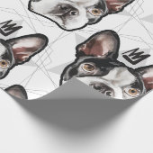 King Boston Terrier Pattern Cadeaupapier (Hoek)