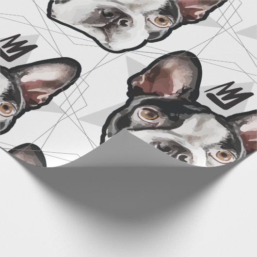King Boston Terrier Pattern Cadeaupapier (Hoek)