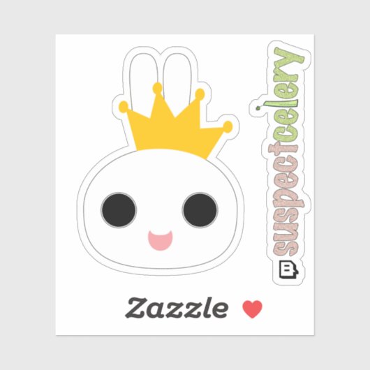 King Bunny / Queen Bunny Emote SuspectCelery™ Logo Sticker (Vel)