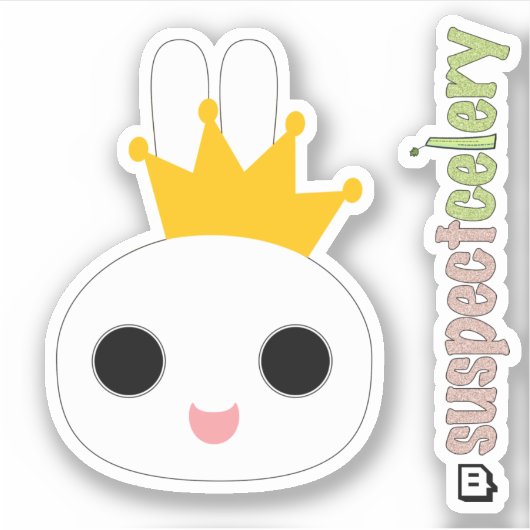 King Bunny / Queen Bunny Emote SuspectCelery™ Logo Sticker (Voorkant)