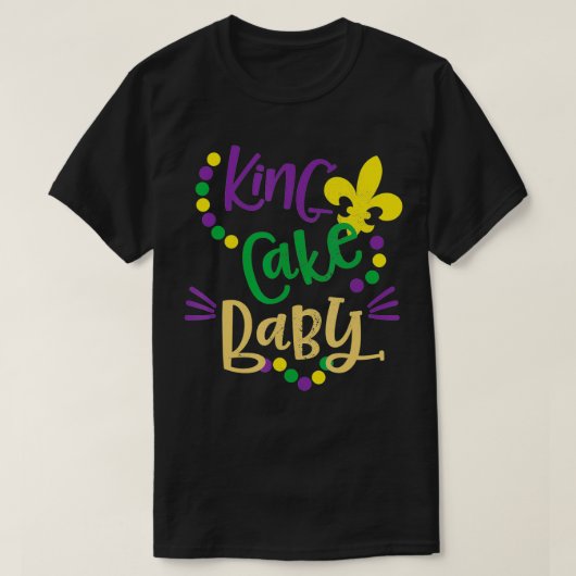 King Cake Baby Funny Mardi Gras Party Costume T-shirt (Design voorkant)