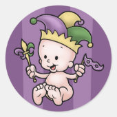 King Cake Baby Ronde Sticker (Voorkant)