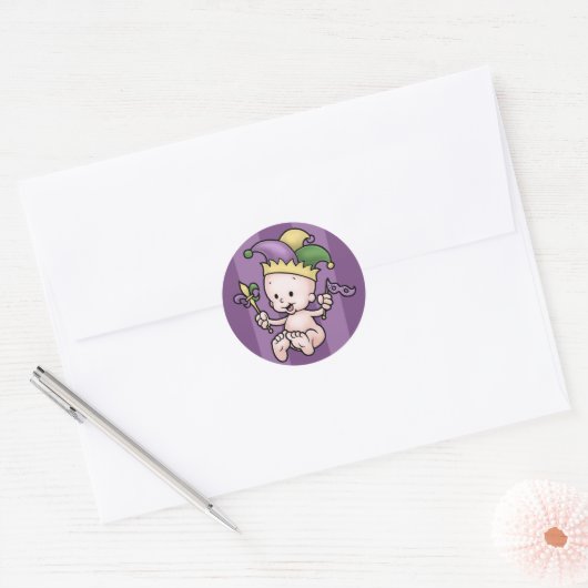 King Cake Baby Ronde Sticker (Envelop)