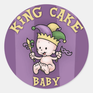 King Cake Baby Ronde Sticker