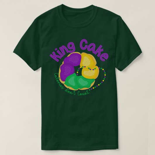 King Cake calorieën tellen niet Mardi Gras Meme Fu T-shirt (Design voorkant)