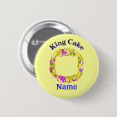 King Cake geeft naam uit Ronde Button 5,7 Cm (Voorkant /achterkant)
