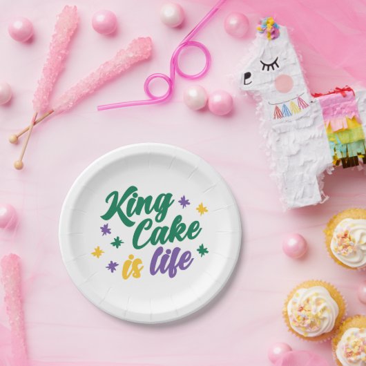 King Cake is het leven Papieren Bordje (Feest)