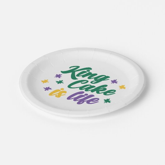 King Cake is het leven Papieren Bordje (Gekanteld)