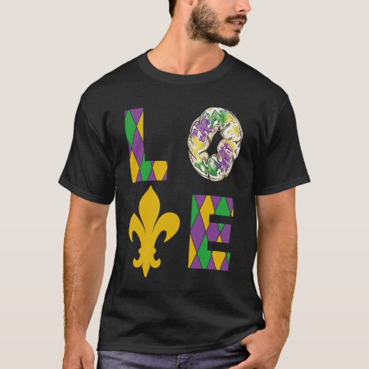 King Cake Love Mardi Gras Parade Shenanigans Carni T-shirt (Voorkant)