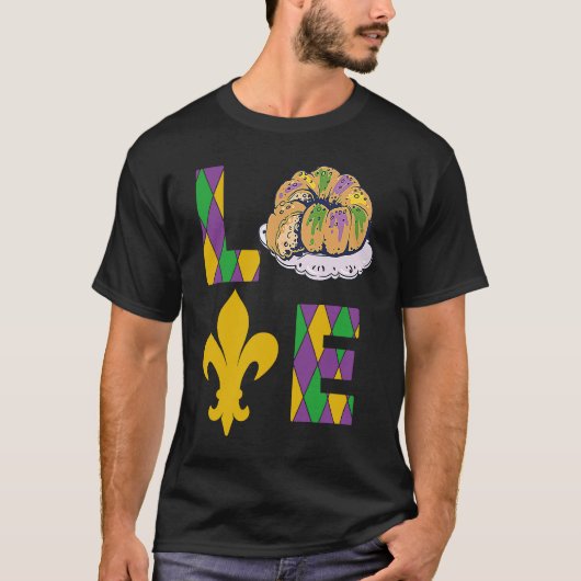 King Cake Love Mardi Gras Parade Shenanigans Carni T-shirt (Voorkant)