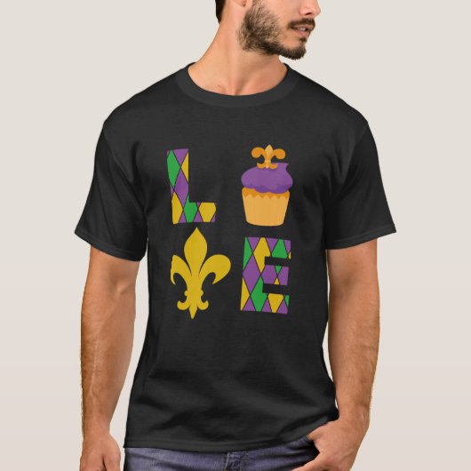 King Cake Love Mardi Gras Parade Shenanigans Carni T-shirt (Voorkant)