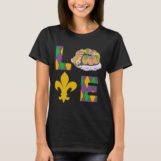 King Cake Love Mardi Gras Parade Shenanigans Carni T-shirt (Voorkant)