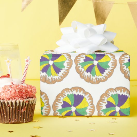 King Cake New Orleans NOLA Mardi Gras Carnaval Cadeaupapier (Verjaardagsfeest)