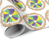 King Cake New Orleans NOLA Mardi Gras Carnaval Cadeaupapier (Rol Hoek)