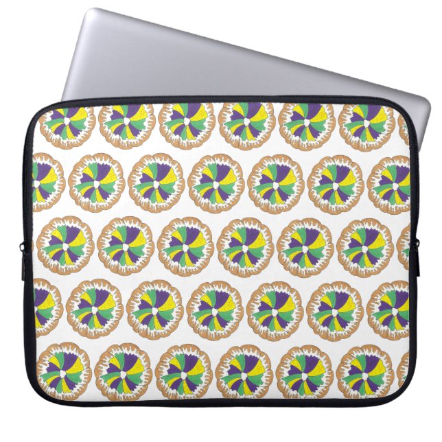 King Cake New Orleans NOLA Mardi Gras Carnaval Laptop Sleeve (Voorkant)