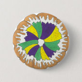 King Cake New Orleans NOLA Mardi Gras Carnaval Ronde Button 5,7 Cm (Voorkant)