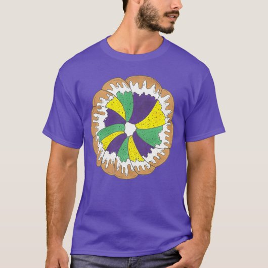 King Cake New Orleans NOLA Mardi Gras Carnaval T-shirt (Voorkant)