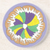 King Cake New Orleans NOLA Mardi Gras Carnaval Zandsteen Onderzetter (Voorkant)