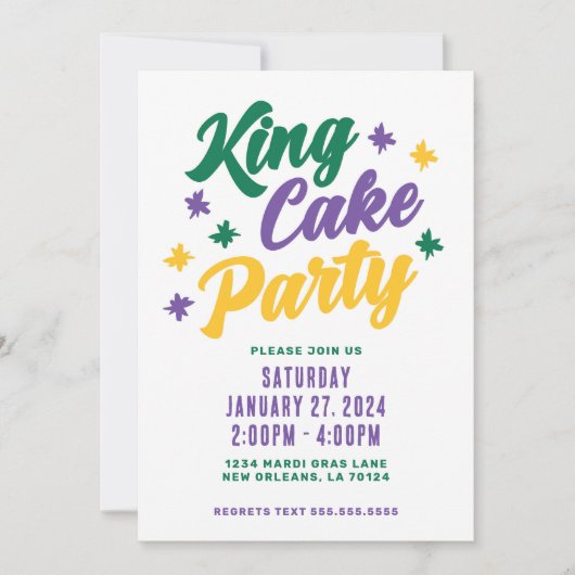 King Cake Party Kaart (Voorkant)