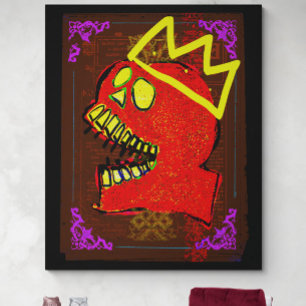 King Calavera Skull-kunst Canvas Afdruk
