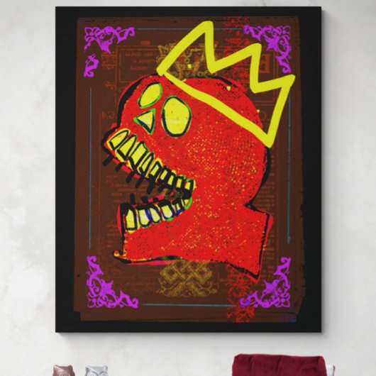 King Calavera Skull-kunst Canvas Afdruk