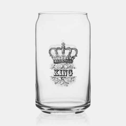 King Can Glass Blikvorm Glas (Achterkant)