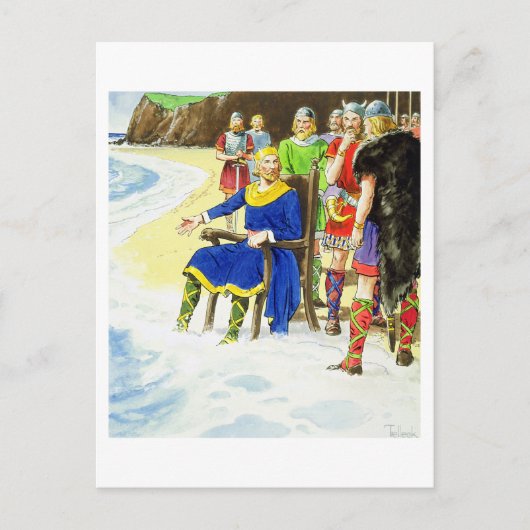 King Canute (c.995-1035) van 'Peeps in the Past' Briefkaart (Voorkant)