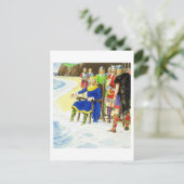 King Canute (c.995-1035) van 'Peeps in the Past' Briefkaart (Staand voorkant)