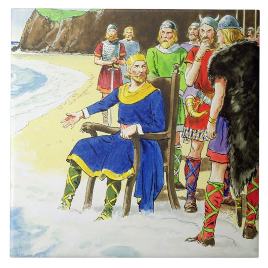King Canute (c.995-1035) van 'Peeps in the Past' Tegeltje (Voorkant)