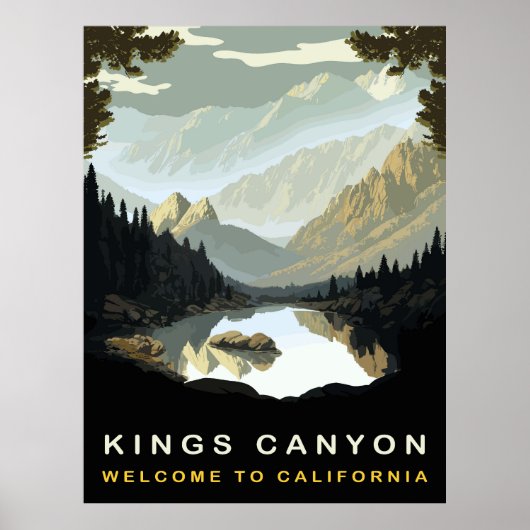 King Canyon, Californië, Vintage reizen Poster (Voorkant)