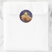 King Capybara Ronde Sticker (Tas)
