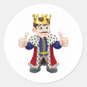King cartoon ronde sticker