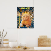 King Cat Funny Poster Huisdieren & Dierenverzorger (Keuken)