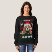 King Cavalier Charles Spaniel Merry Woofmas Trui (Voorkant volledig)