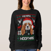 King Cavalier Charles Spaniel Merry Woofmas Trui (Voorkant)