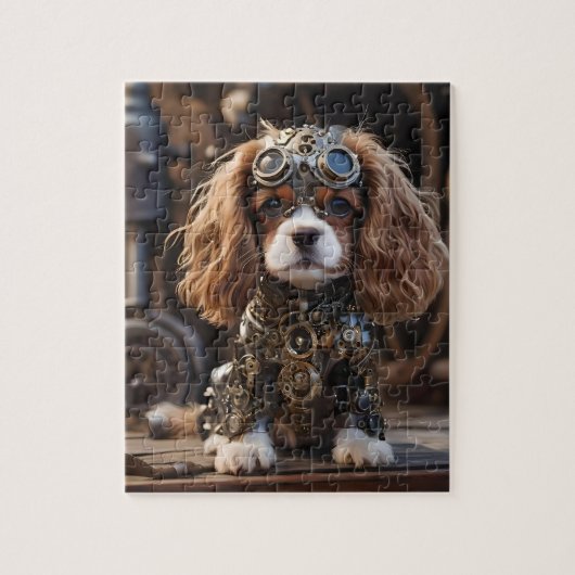 King Cavalier Spaniel Puppy Steampunked, Legpuzzel (Verticaal)
