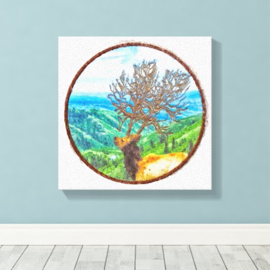 King Cervus Canvas Afdruk (Insitu (Houten vloer))