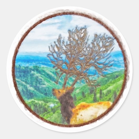 King Cervus Ronde Sticker (Voorkant)